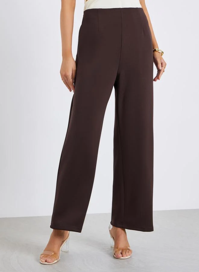 ستايلي بنطال سادة بأرجل واسعة